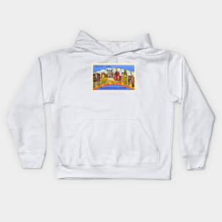 Greetings from Norman Oklahoma - Vintage Large Letter Postcard Kids Hoodie